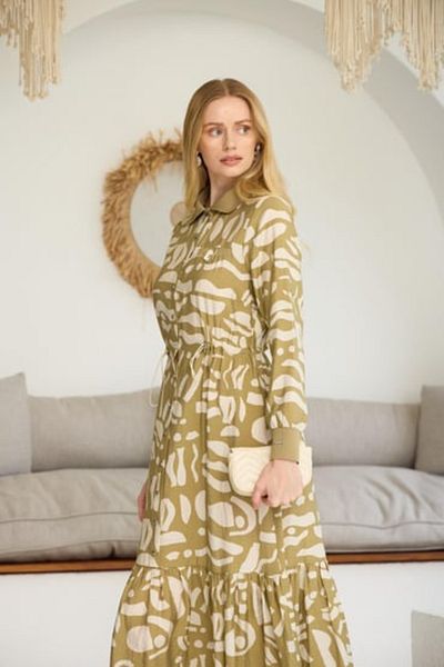 Moodbasic Rochie Cupra cu dungi cu model
