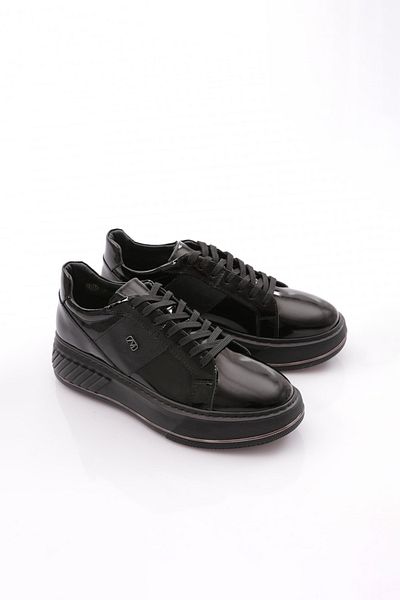 DGN Ανδρικά παπούτσια Sneaker με κορδόνια Μαύρο λουστρίνι 31421028
