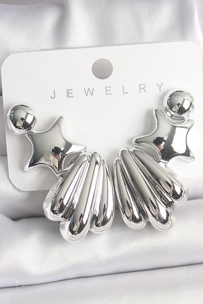 Clariss Silver Color Niz Shell Mol Ccb Plastic Women's Earrings S