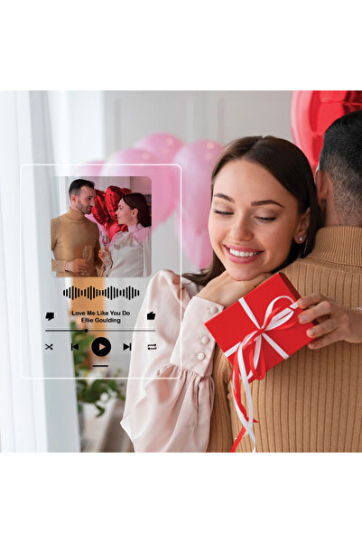 ATA BASKI Kişiye Özel Fotoğraflı Spotify Plağı Barkodlu Şeffaf Plak Sevgiliye Hediye Doğum Günü Hediyesi