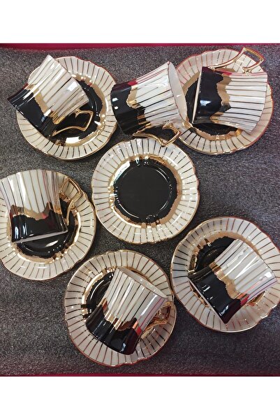 BY.RAYKA PORSELEN El Dekor Six Persons Coffee Cup Set