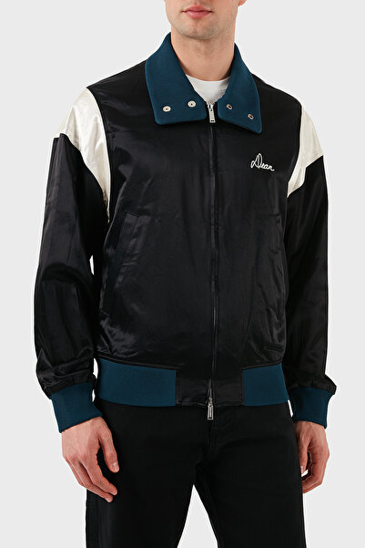 DSquared2 Streç Pamuklu Regular Fit Dik Yaka Renk Bloklu Ceket Erkek CEKET S74AM1457 S78101 900