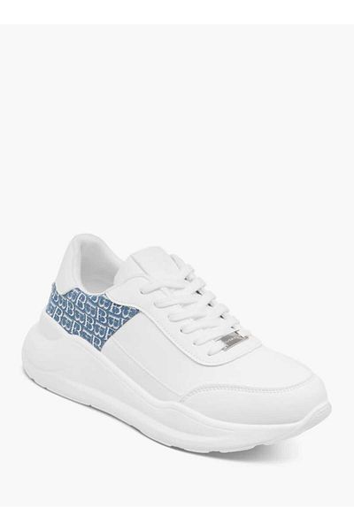 Flora Bella by Shoexpress Flora Bella Monogram Textured Sneakers with Lace-Up Closure