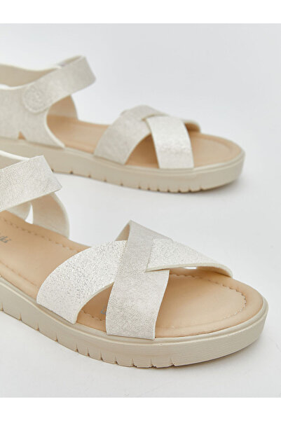 LC Waikiki Lcw Steps Beige Ankle Strap Girls Sandals