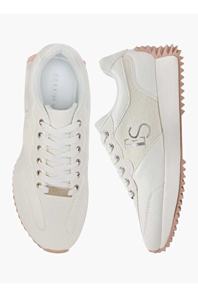 ELLE Women's Logo Detail Sneakers with Lace-Up Closure