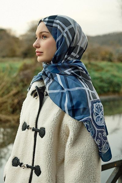 carell Rustic Blue Echo Cotton Shawl