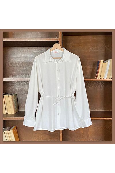 Faya Boutique Τονίνα από ποπλίνα με λεπτομέρεια λευκού κουμπιού
