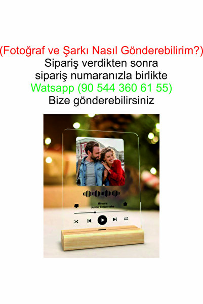 ATA BASKI Kişiye Özel Fotoğraflı Spotify Plağı Barkodlu Şeffaf Plak Sevgiliye Hediye Doğum Günü Hediyesi