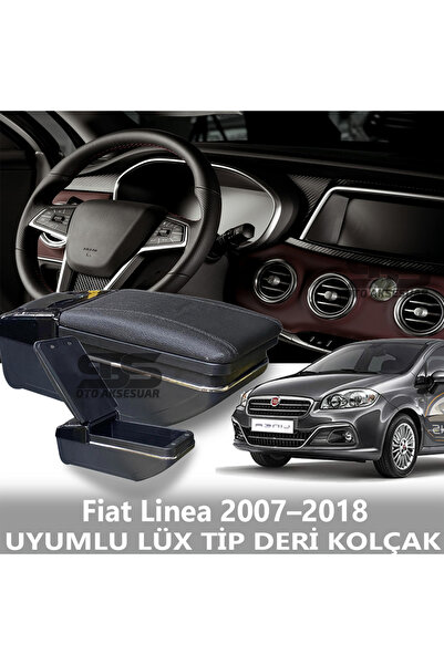 STS Oto Aksesuar Fiat Linea 2007–2018 Uyumlu Premium  Deri Kol Dayama Kolçak Lüx Tip