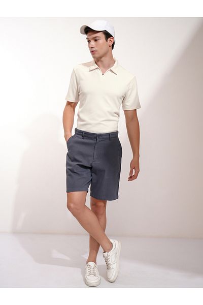 Highlander By Styli Textured Relaxed Fit Polo Neck T-Shirt