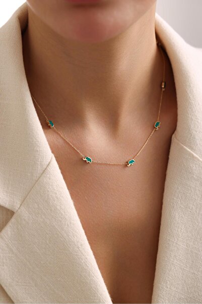 Tufanlar Kuyumculuk 14 Ayar Mineli Fil Altın Kolye