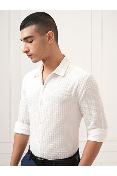 Highlander By Styli Textured Regular Fit Collared Shirt