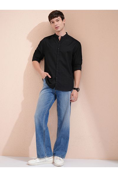 Highlander By Styli Relaxed Fit Mandarin Collar Shirt