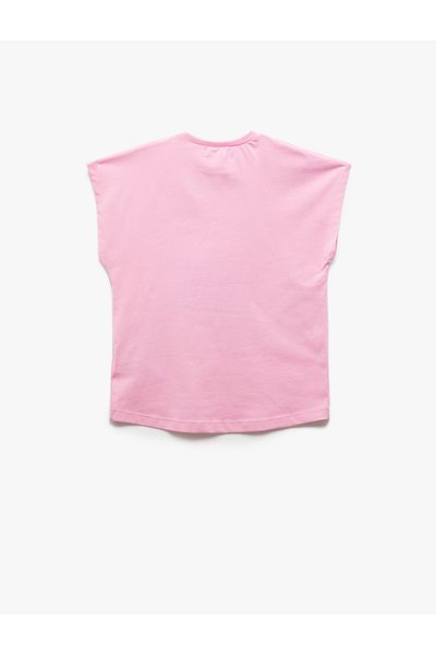 Koton Short Sleeve Crew Neck Cotton Embroidered T-Shirt