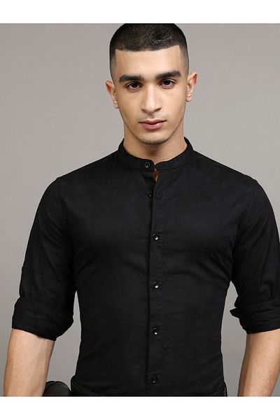Highlander By Styli Regular Fit Mandarin Collar Shirt