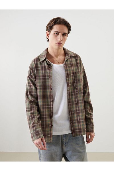 LC Waikiki Comfortable Fit Long Sleeve Plaid Gabardine Men's Shirt