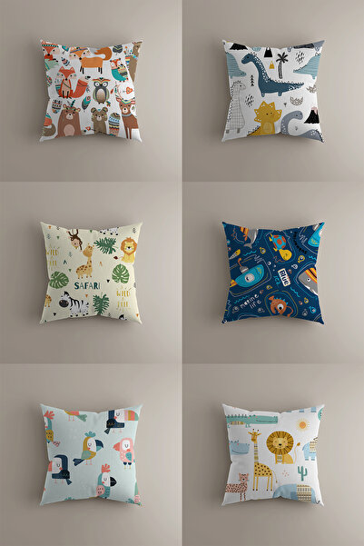 LadiesHome Husă de pernă pentru cameră pentru copii cu model de animale distr...