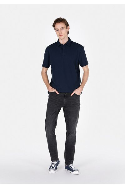 Colin's Comfort Fit Polo Neck Plain Men's Navy Blue Short Sleeve T-Shirt