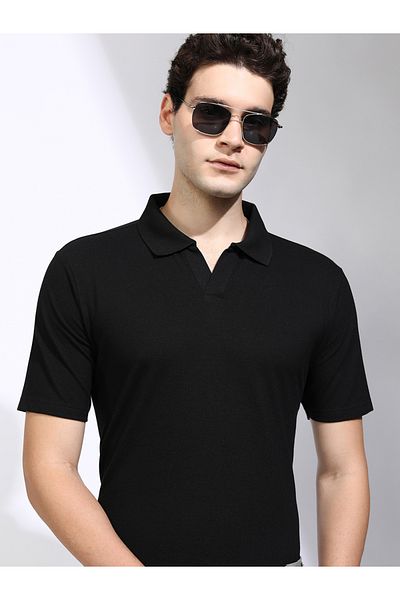 Highlander By Styli Solid Regular Fit Polo Neck T-Shirt