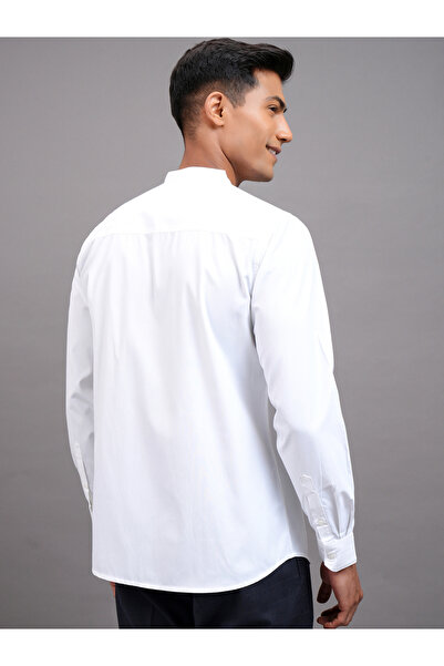 Highlander By Styli Slim Fit Mandarin Collar Shirt with Pocket