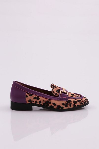DGN Loafer de damă cu model leopard violet - 4463535