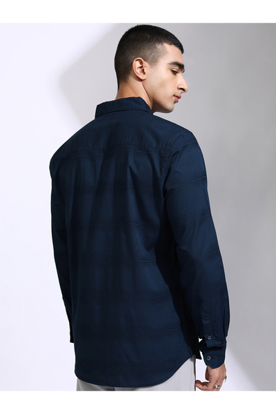 Highlander By Styli Striped Slim Fit Collared Shirt