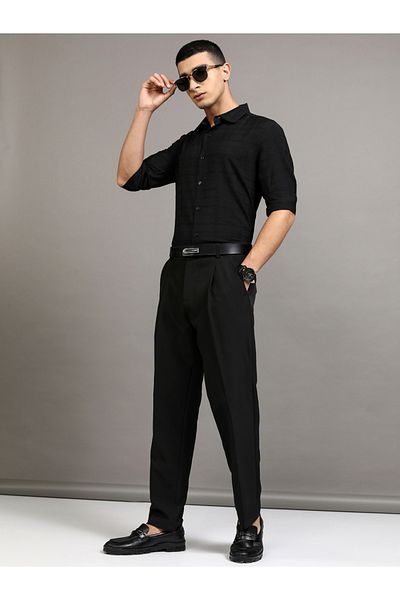 Highlander By Styli Solid Regular Fit Collared Shirt