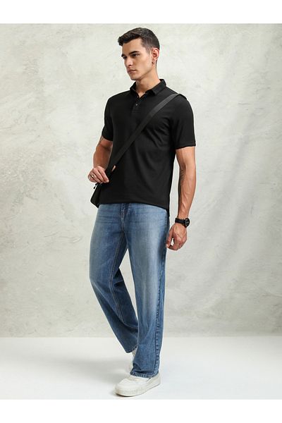 Highlander By Styli Solid Regular Fit Polo Neck T-Shirt