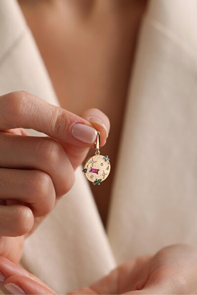 Tufanlar Kuyumculuk 14 Ayar Kolay Kilitli Gökyüzü Altın Charm