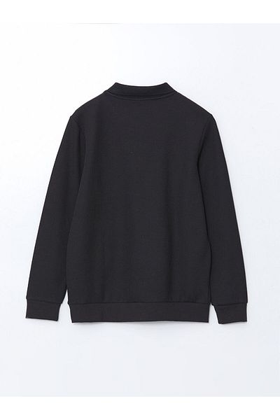 LC Waikiki Lcwaikiki Classic Anthracite Polo Neck Long Sleeve Men's Sweatshirt