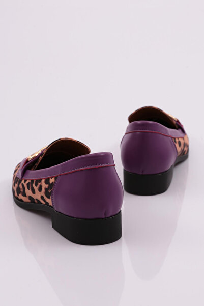 DGN Жіночі лофери з візерунком фіолетового леопарда - 4463535