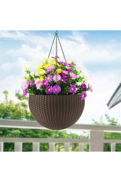 Nettenevime Yapay Çiçek Mor Koyu Papatya 5 Dallı Plastik Dekoratif Yapay Bitki