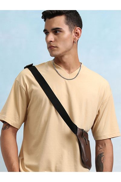 Highlander By Styli Solid Regular Fit V-Neck T-Shirt
