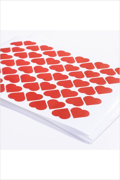 Piksel Grafik Red Heart Sticker - 100 Pieces 2 cm Heart Decoration, Gift, Packaging Sticker