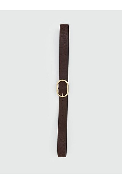 LC Waikiki LCW ACCESSORIES Γυναικεία ζώνη σε καφέ δερμάτινη εμφάνιση