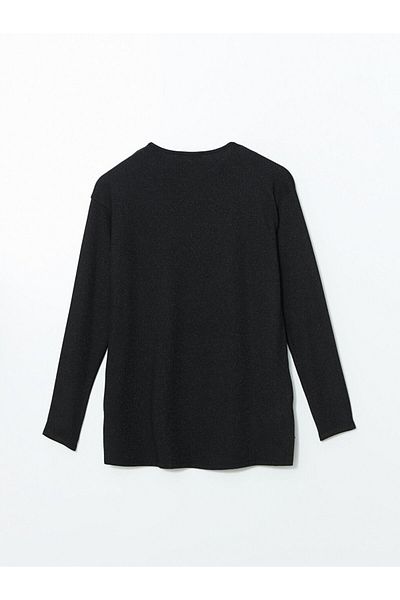 LC Waikiki Lcwaikiki Classic Black Crew Neck Oversize Women's T-Shirt