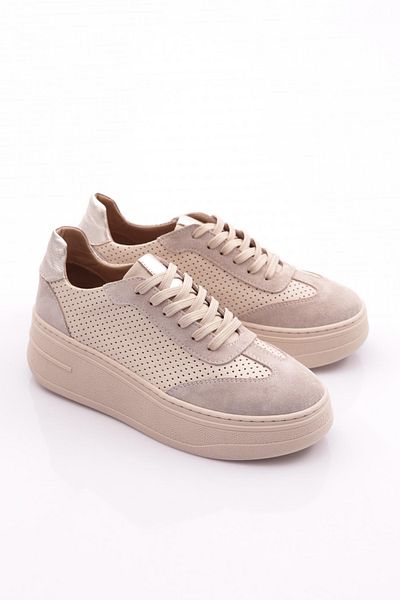 DGN Γυναικεία παπούτσια Sneaker με κορδόνια εκρού 587132678