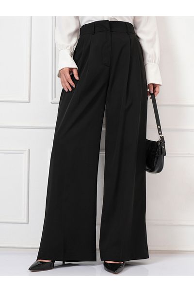 Tokyo Talkies By Styli Mid Rise Wide Leg Flared Pleated Trousers