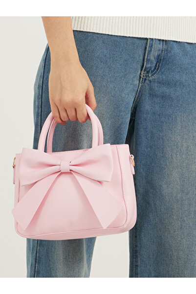 Styli Ribbon Accent Handbag with Top Handle and Adjustable Strap