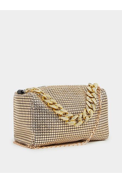 Styli Chain Drop Embellished Handbag with Chain Strap