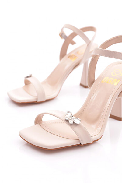 DGN Kelebek Detaylı Topuklu Ayakkabı Ten Ipek 262359421672322