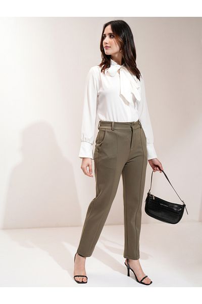 Tokyo Talkies By Styli Mid Rise Tapered Fit Trousers