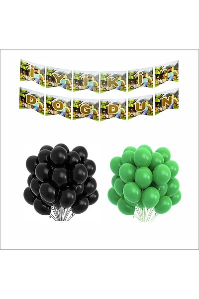 ZENVİVA Craft Themed Balloon+Banner Set