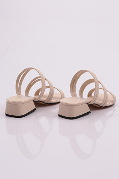 DGN Papuci - damă, 3 dungi, vârf oval, nud