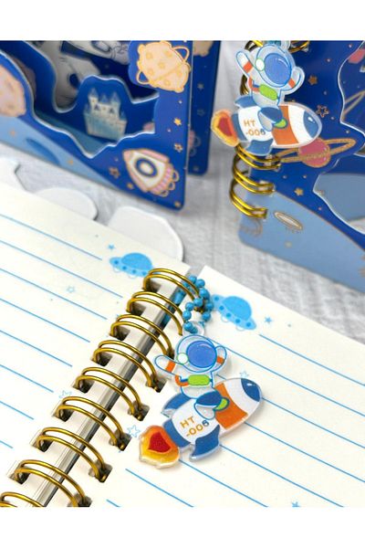 ZeCo Collection Space Trip Striped Mini Notebook / Space Designed / Astronaut
