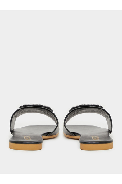 Take Two By Styli Embellished Flower Strap Flat Sandals