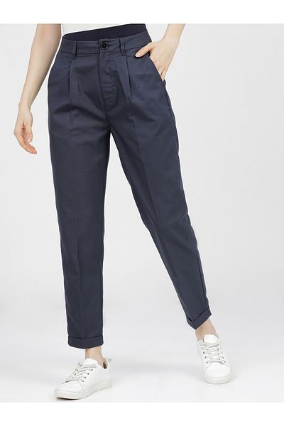 Tokyo Talkies By Styli High Rise Pleated Crop Trousers