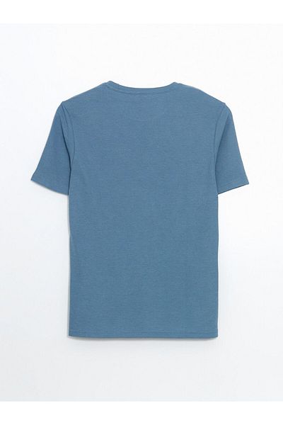 LC Waikiki Ανδρικό μπλουζάκι LCWAIKIKI Classic Crew Neck με στάμπα χτενισμένο βαμβακερό
