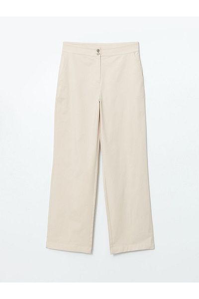 LC Waikiki Lcw Modest Ecru Loose Fit Gabardine Women's Trousers