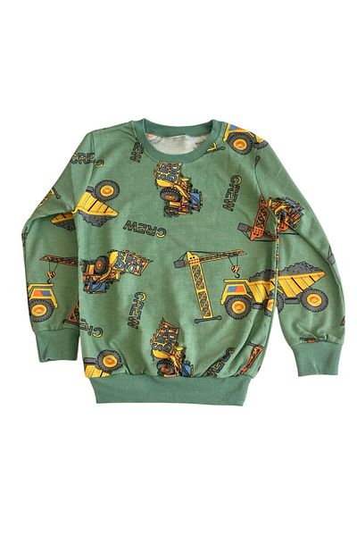 Arya Nisa Kids Boy's Green Tractor Figure Seasonal Long Sleeve Pyjamas Suit